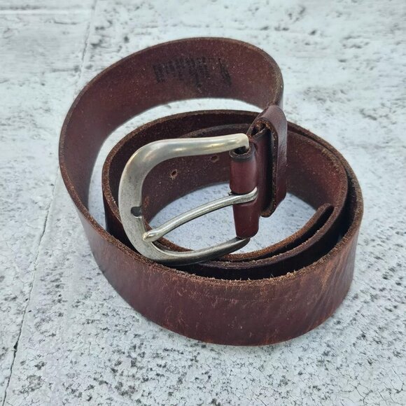 Aeropostale Men Leather Belt Brown Genuine Cowhide Leather Pin Buckle Size L - Picture 8 of 12
